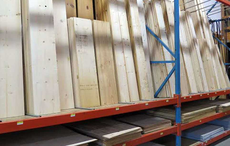 Building materials including pine and plywood at Mission Ace Hardware and Lumber.